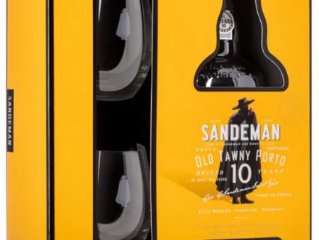 Sandeman 10 year old Tawny Port & 2 Glasses, 75 cl Sale