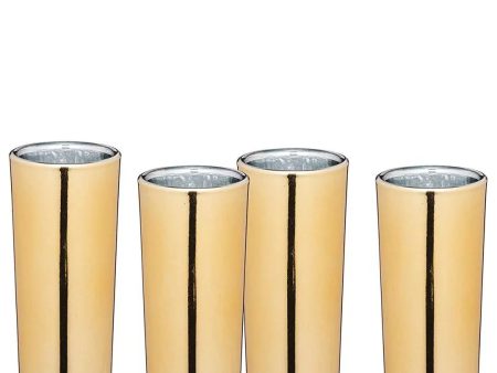 BarCraft Gold Finish Tall Shot Glasses Discount