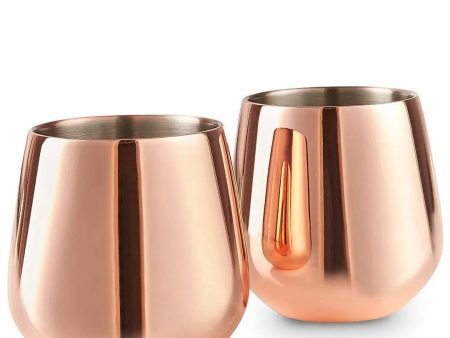 VonShef Copper Stemless Glasses Fashion