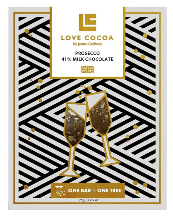 Love Cocoa Prosecco 41% Milk Chocolate Bar, 75 g Discount