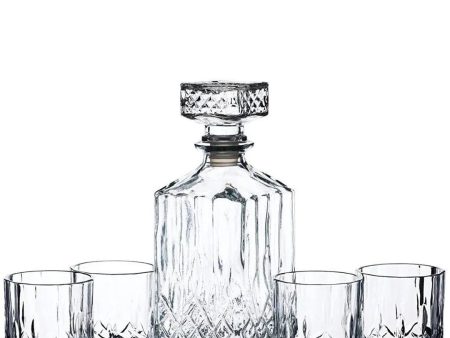 BarCraft Cut Glass Effect Decanter Set For Cheap