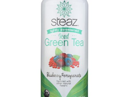 Steaz Lightly Sweetened Green Tea - Blueberry Pomegranate - Case Of 12 - 16 Fl Oz. Discount