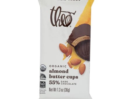 Theo Chocolate Salted Almond Butter Cups - Dark Chocolate - Case Of 12 - 1.3 Oz. Discount