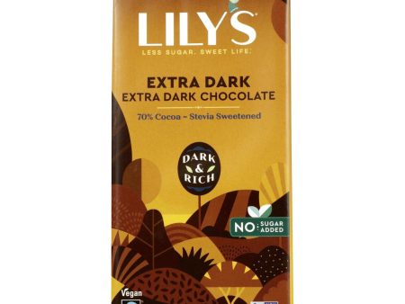 Lily s Sweets Chocolate Bar - Extra Dark Chocolate - 70% Cocoa - 2.8 Oz Bars - Case Of 12 Hot on Sale