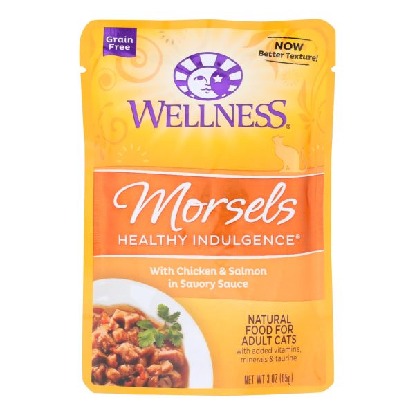 Wellness Pet Products Cat Food - Morsels With Chicken And Salmon In Savory Sauce - Case Of 24 - 3 Oz. Discount