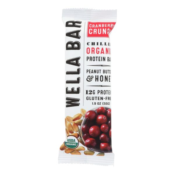 Wella Bar Cranberry Crunch Chilled Organic Protein Bar  - Case Of 8 - 1.9 Oz Fashion