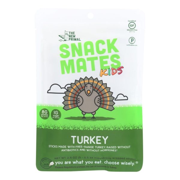 The New Primal Snack Mates Turkey Sticks  - Case Of 8 - 2.5 Oz For Discount