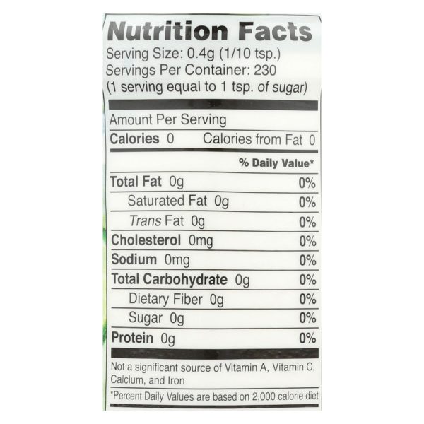 Sweet Leaf Sweetener - Organic - Stevia - 3.2 Oz Fashion