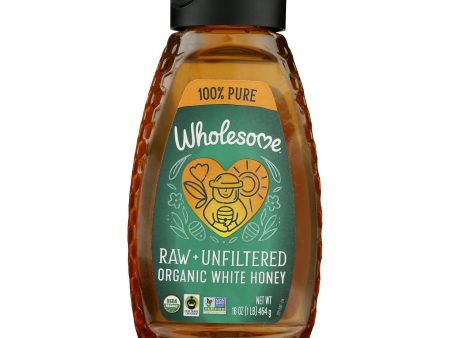 Wholesome Sweeteners Honey - Organic - White - Unfliltered - Squeeze - Case Of 6 - 16 Oz Online