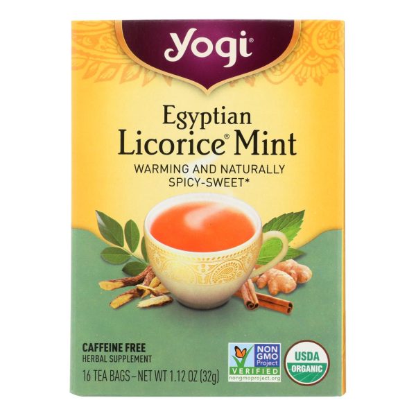 Yogi Egyptian Licorice - Mint - Case Of 6 - 16 Bags on Sale