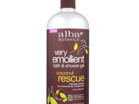 Alba Botanica - Very Emollient Bath And Shower Gel - Coconut Rescue - 32 Fl Oz For Discount