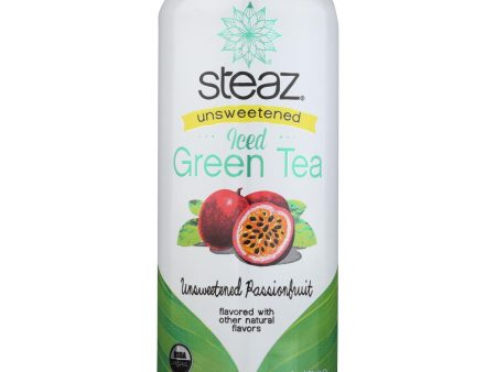 Steaz Unsweetened Green Tea - Passion Fruit - Case Of 12 - 16 Fl Oz. Online Hot Sale