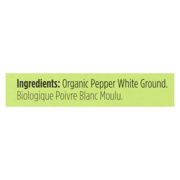 Spicely Organics - Organic Peppercorn - White Ground - Case Of 6 - 0.45 Oz. Online now