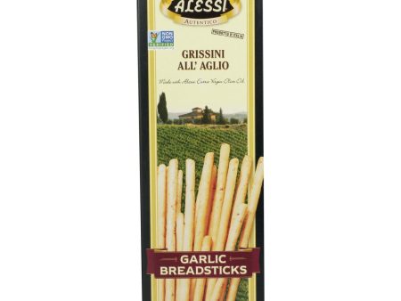 Alessi - Breadsticks - Garlic - Case Of 12 - 4.4 Oz. Online now