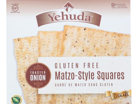 Yehuda Matzo Squares - Toasted Onion - Gluten Free - Case Of 12 - 10.5 Oz Cheap