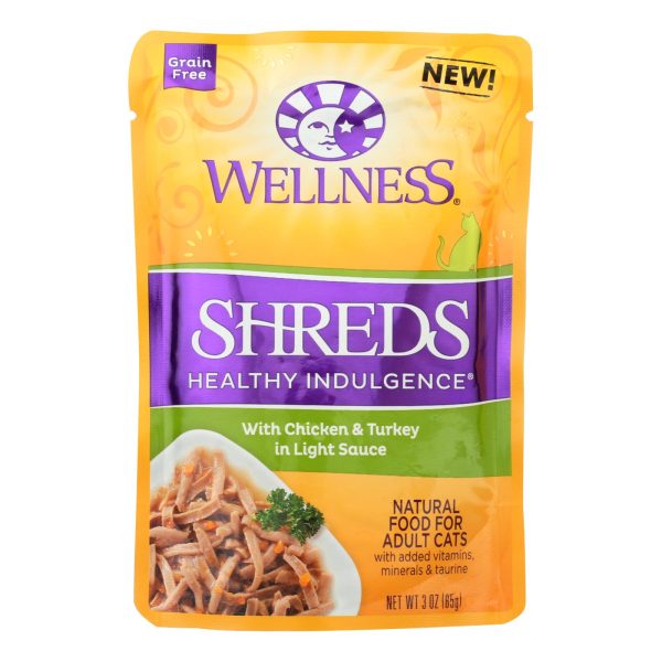 Wellness Pet Products Cat Food - Shreds Chicken And Turkey - Case Of 24 - 3 Oz. Cheap