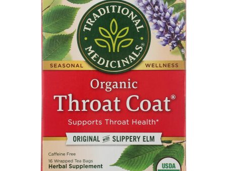 Traditional Medicinals Organic Throat Coat Herbal Tea - 16 Tea Bags - Case Of 6 Sale