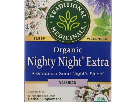 Traditional Medicinals Organic Herbal Tea - Nighty Night Valerian - Case Of 6 - 16 Bags For Discount