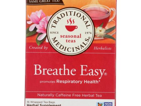 Traditional Medicinals Breathe Easy Herbal Tea - 16 Tea Bags - Case Of 6 Supply