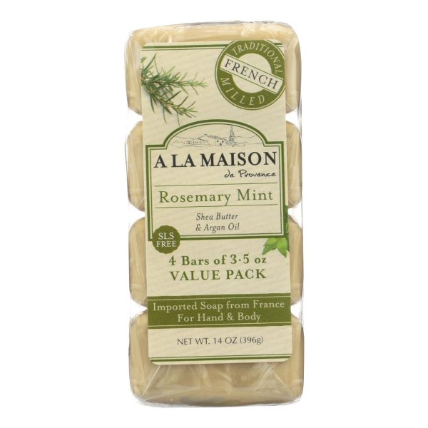 A La Maison - Bar Soap - Rosemary Mint - Value 4 Pack For Discount