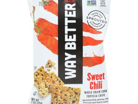 Way Better Snacks Tortilla Chips - Sweet Chili - Case Of 12 - 1 Oz. Sale