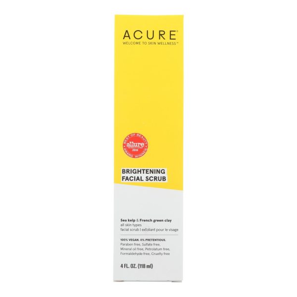 Acure - Brightening Facial Scrub - Argan Extract And Chlorella - 4 Fl Oz. Online