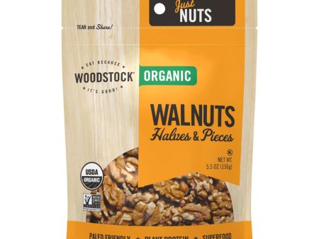 Woodstock Organic Walnuts Halves And Pieces - Case Of 8 - 5.5 Oz For Discount