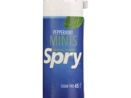 Spry Xylitol Mints - Peppermint - Case Of 6 - 45 Count For Sale