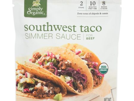 Simply Organic Simmer Sauce - Organic - Southwest Taco - Case Of 6 - 8 Oz Sale