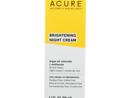 Acure - Night Cream - Argan Extract And Chlorella - 1.75 Fl Oz. on Sale