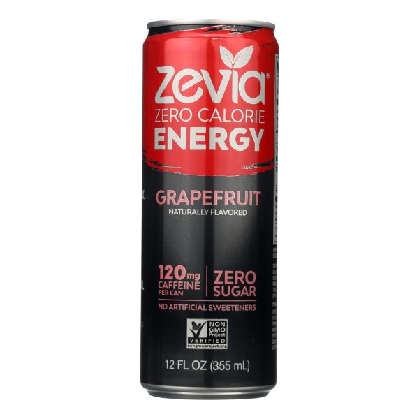 Zevia Zero Calorie Energy Drink - Grapefruit - Case Of 12 - 12 Fl Oz Supply