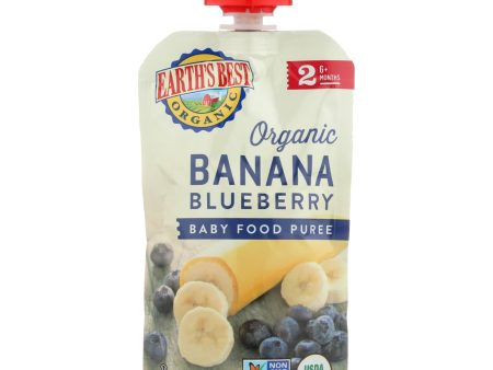 Earth s Best Organic Banana Blueberry Baby Food Puree - Stage 2 - Case Of 12 - 4 Oz. Cheap