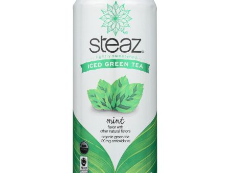 Steaz Lightly Sweetened Green Tea - Mint - Case Of 12 - 16 Fl Oz. Discount