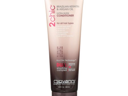 Giovanni 2chic Ultra-sleek Conditioner With Brazilian Keratin And Argan Oil - 8.5 Fl Oz For Sale