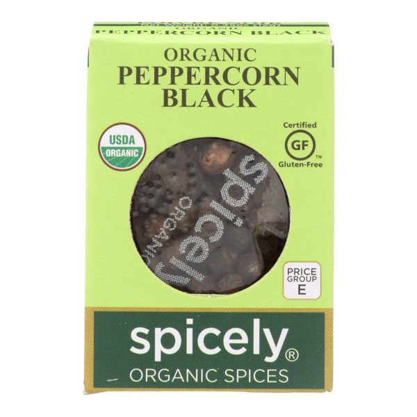 Spicely Organics - Organic Peppercorn - Black - Case Of 6 - 0.45 Oz. Discount