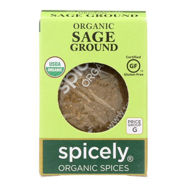 Spicely Organics - Organic Sage - Ground - Case Of 6 - 0.3 Oz. Supply