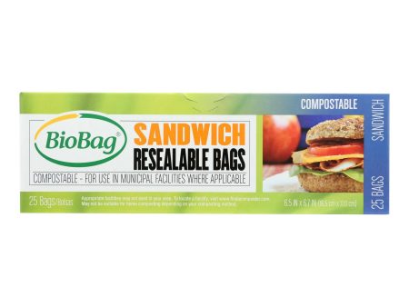 Biobag - Resealable Sandwich Bags - Case Of 12 - 25 Count Hot on Sale