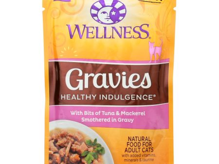 Wellness Pet Products Cat Food - Gravies With Bits Of Tuna And Mackerel Smothered In Gravy - Case Of 24 - 3 Oz. For Discount