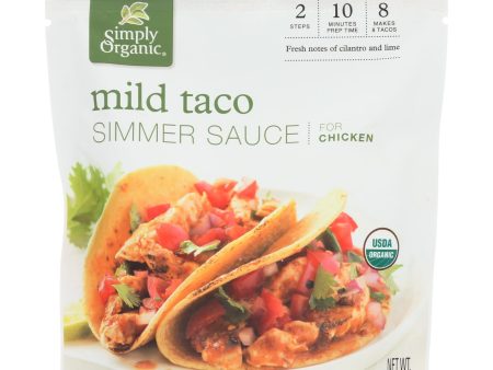 Simply Organic Simmer Sauce - Organic - Mild Taco - Case Of 6 - 8 Oz Online now