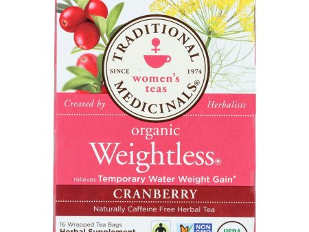 Traditional Medicinals Organic Weightless Cranberry Herbal Tea - 16 Tea Bags - Case Of 6 Cheap