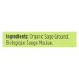 Spicely Organics - Organic Sage - Ground - Case Of 6 - 0.3 Oz. Supply