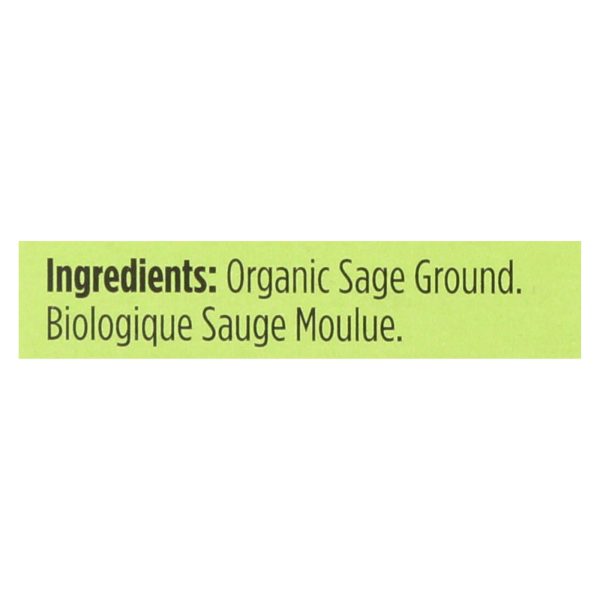 Spicely Organics - Organic Sage - Ground - Case Of 6 - 0.3 Oz. Supply