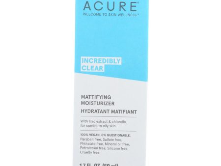 Acure - Oil Control Facial Moisturizer - Lilac Extract And Chlorella - 1.75 Fl Oz. For Cheap