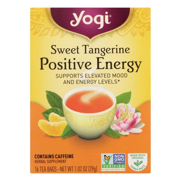 Yogi Positive Energy Herbal Tea Sweet Tangerine - 16 Tea Bags - Case Of 6 on Sale