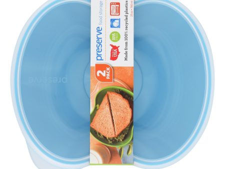 Preserve Small Square Food Storage Container - Aqua - 2 Pack on Sale