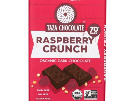 Taza Chocolate Stone Ground Organic Dark Chocolate Bar - Raspberry Crunch - Case Of 10 - 2.5 Oz. Online now