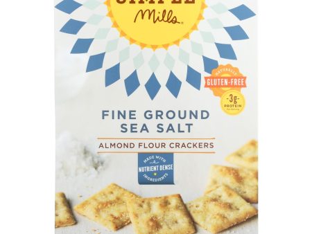 Simple Mills Fine Ground Sea Salt Almond Flour Crackers - Case Of 6 - 4.25 Oz. For Sale