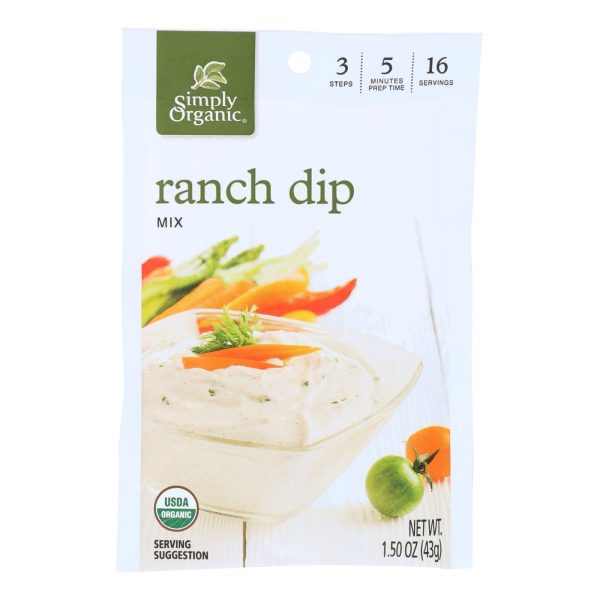 Simply Organic Ranch Dip Mix - Case Of 12 - 1.5 Oz. For Sale