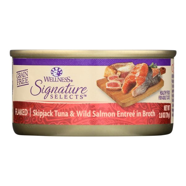 Wellness Pet Products - Signature Selects Cat Food - Skipjack Tuna And Wild Salmon Entree In Broth - Case Of 12 - 2.8 Oz. Fashion