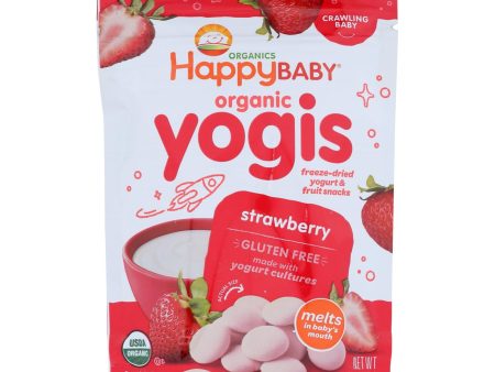 Happy Baby Happy Yogis Organic Superfoods Yogurt And Fruit Snacks Strawberry - 1 Oz - Case Of 8 For Discount